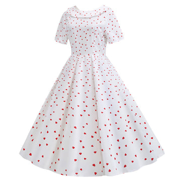 Retro Los Años 50 Vestido de Moda Muñeca Peter Pan Collar Hepburn Vestido Elegante para Adultos Femenino